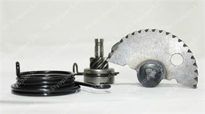 Вал кикстартера с сектором GY6-50/80 (46,5 мм) с пружиной, втулкой и храповиком TMMP GY000012